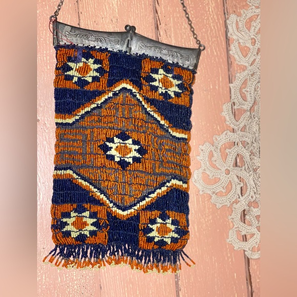 INCREDIBLE Antique ORNATE Colorful Beaded Purse w/Hinged Frame - Native American - Picture 17 of 17